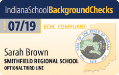 Sample Indiana School Background Checks card